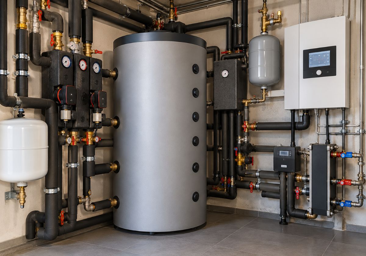 Hydraulik, Speicher und Regelung einer Wärmepumpenanlage
